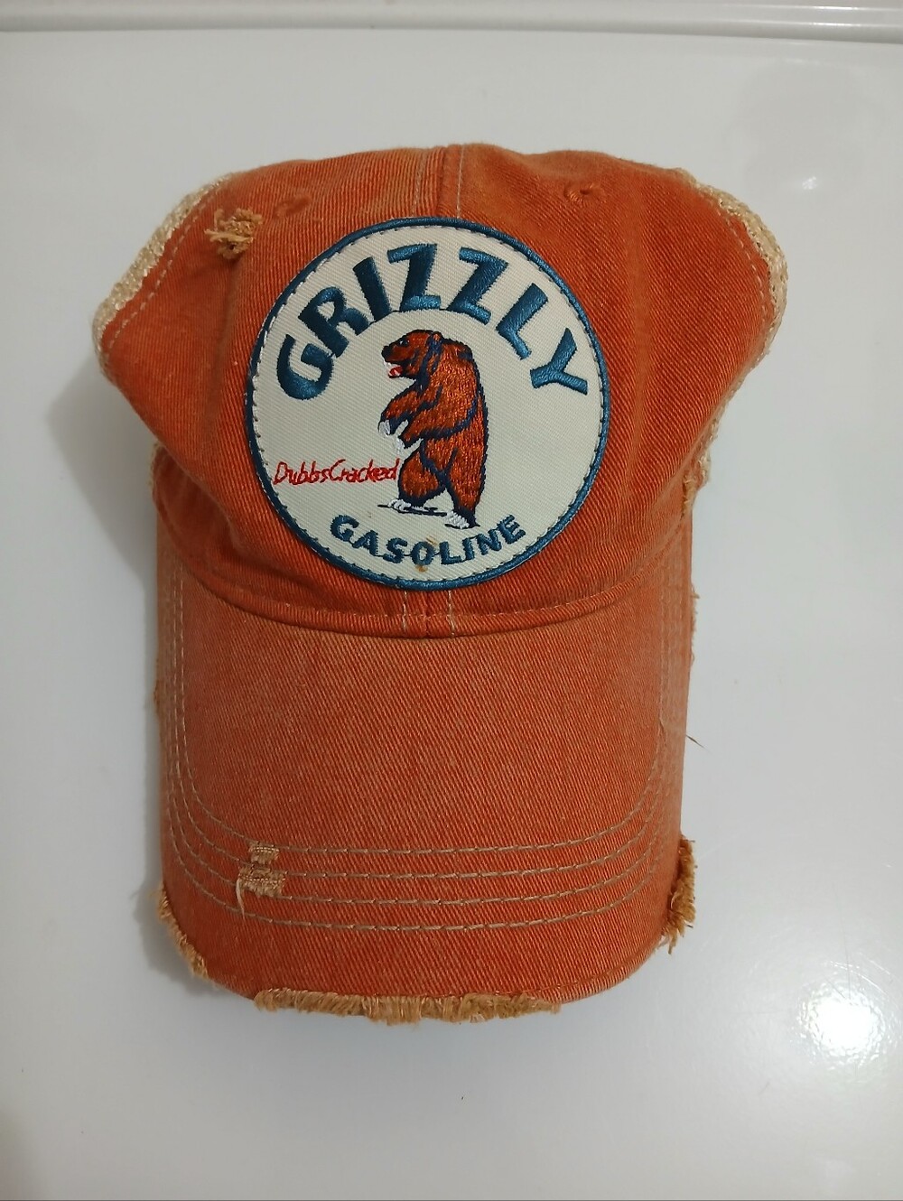 Grizzly Gasoline Distressed Orange Baseball Cap
